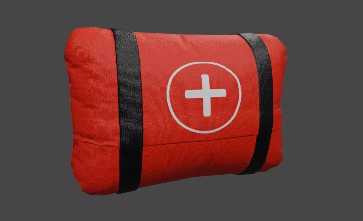Medkit - Medical kit - First aid Low-poly 3D model_0