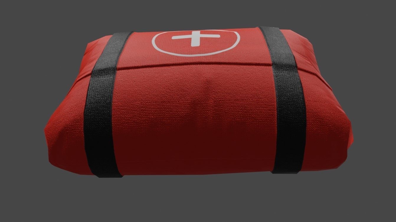 Medkit - Medical kit - First aid Low-poly 3D model_9