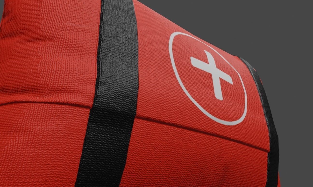 Medkit - Medical kit - First aid Low-poly 3D model_14