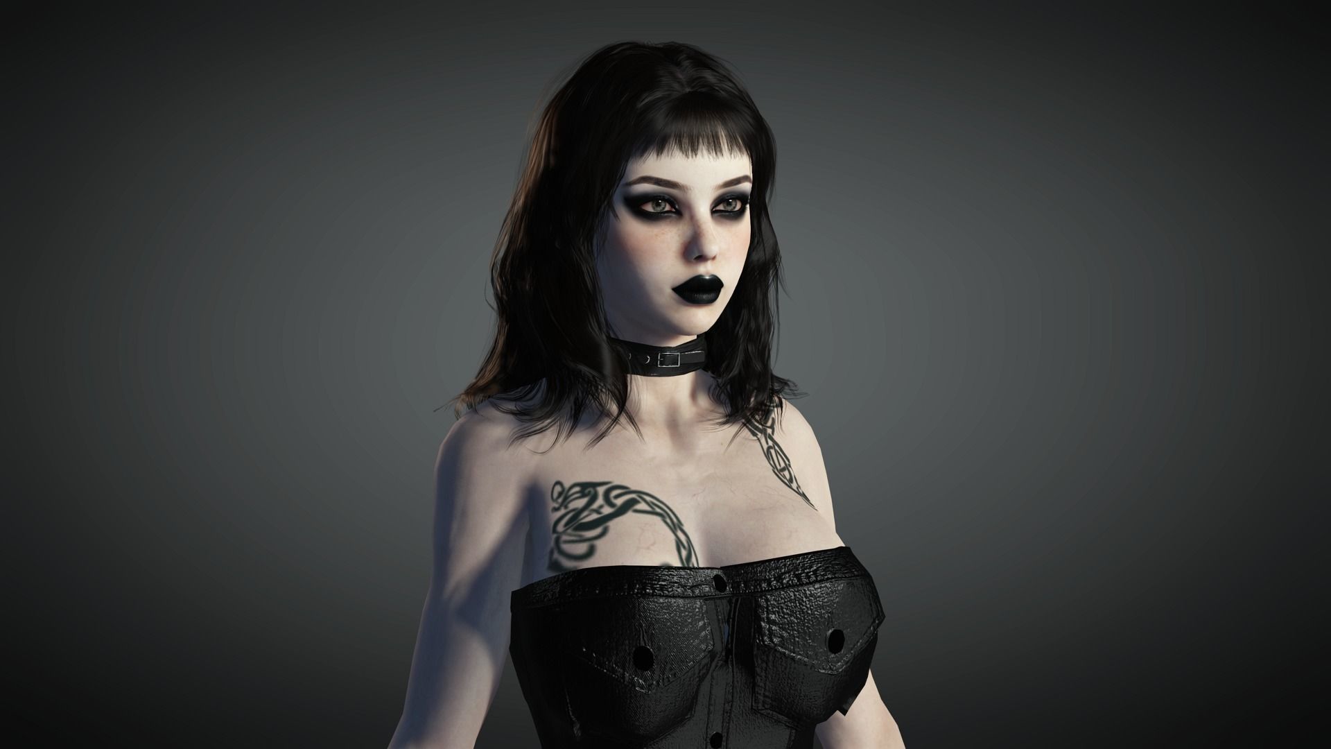 AAA Realistic Female Character 23 Low-poly 3D model_11