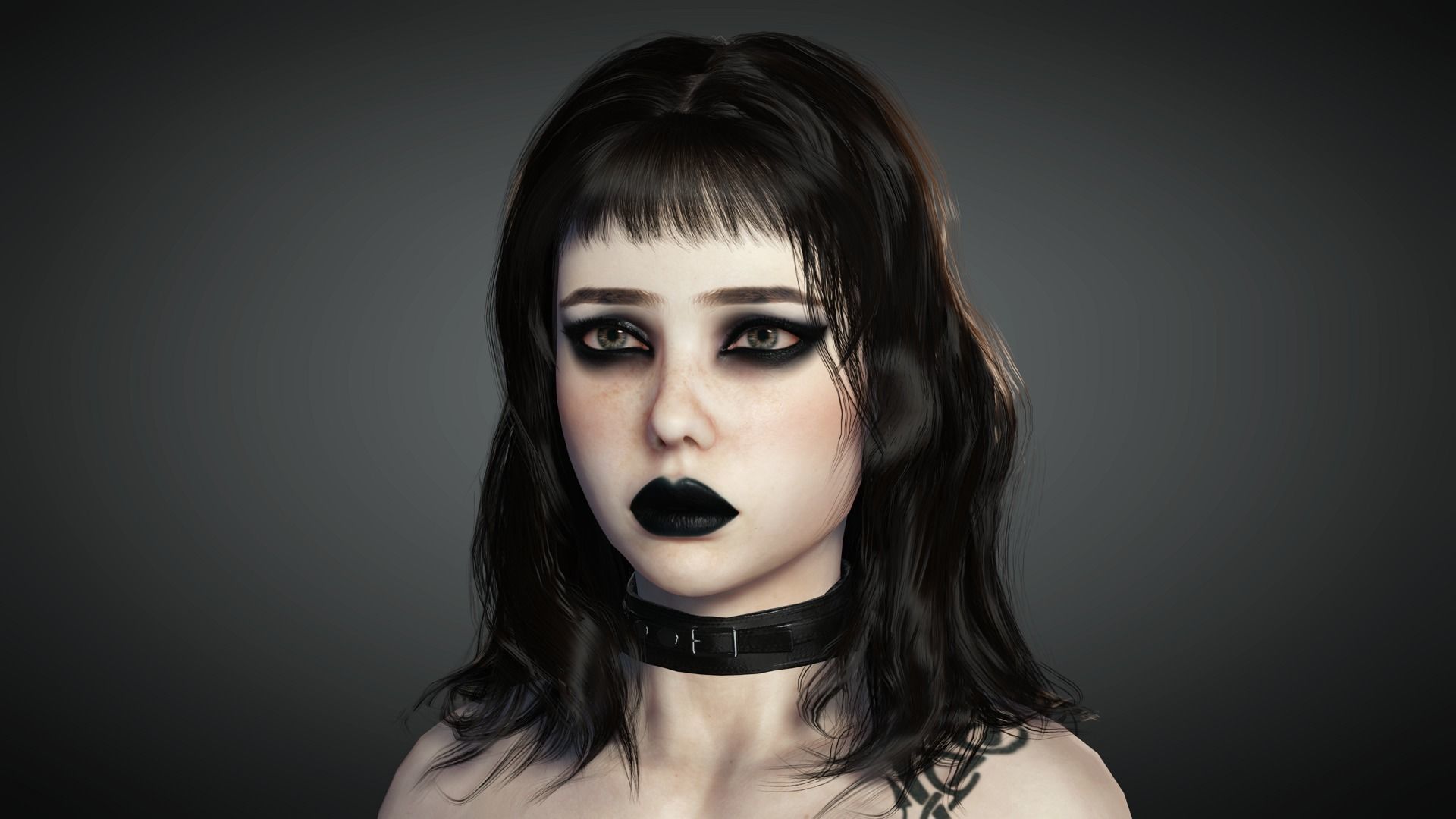 AAA Realistic Female Character 23 Low-poly 3D model_14