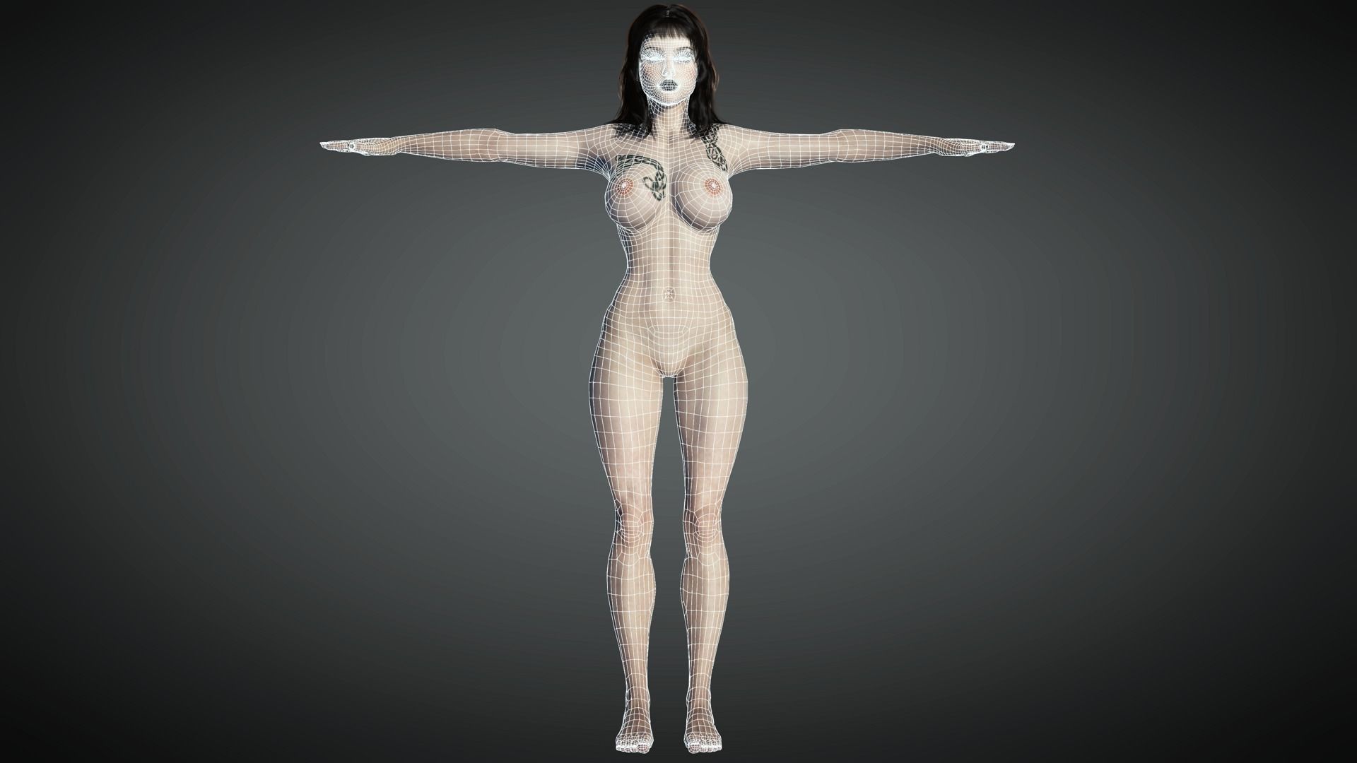 AAA Realistic Female Character 23 Low-poly 3D model_24