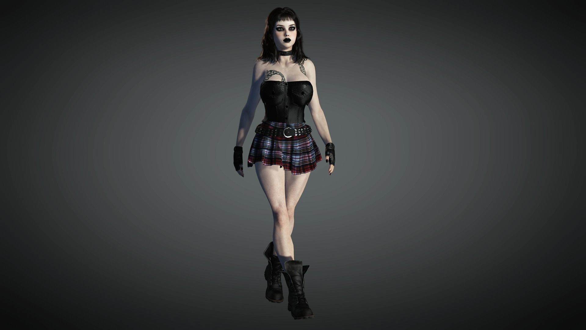 AAA Realistic Female Character 23 Low-poly 3D model_3