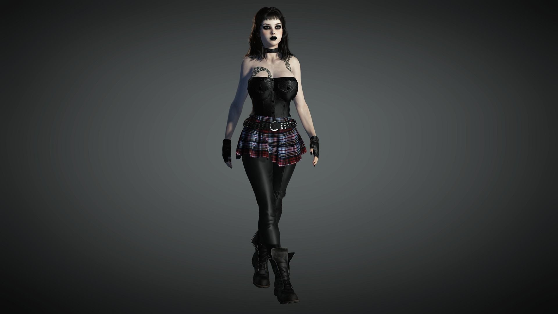 AAA Realistic Female Character 23 Low-poly 3D model_2