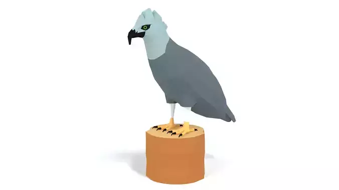 Low Poly Cartoon Harpy Eagle 