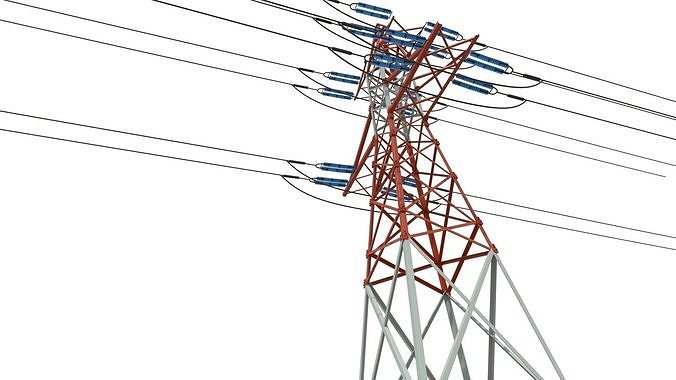 transmission tower Low-poly 3D model