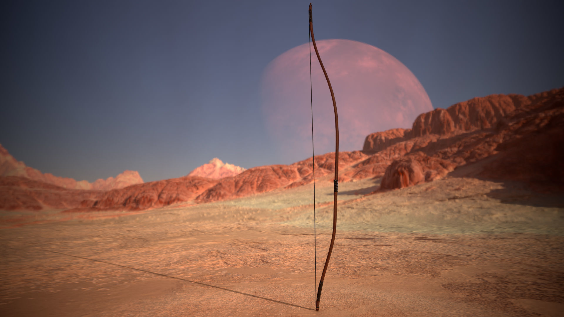 Japanese Bow Low-poly 3D model_4