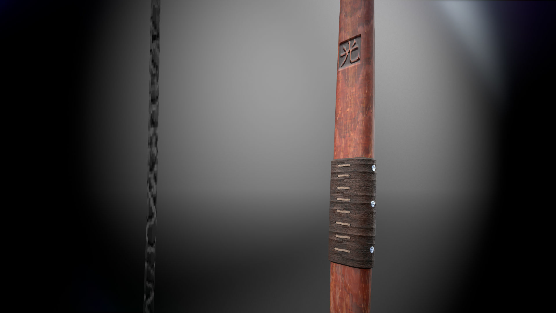 Japanese Bow Low-poly 3D model_3