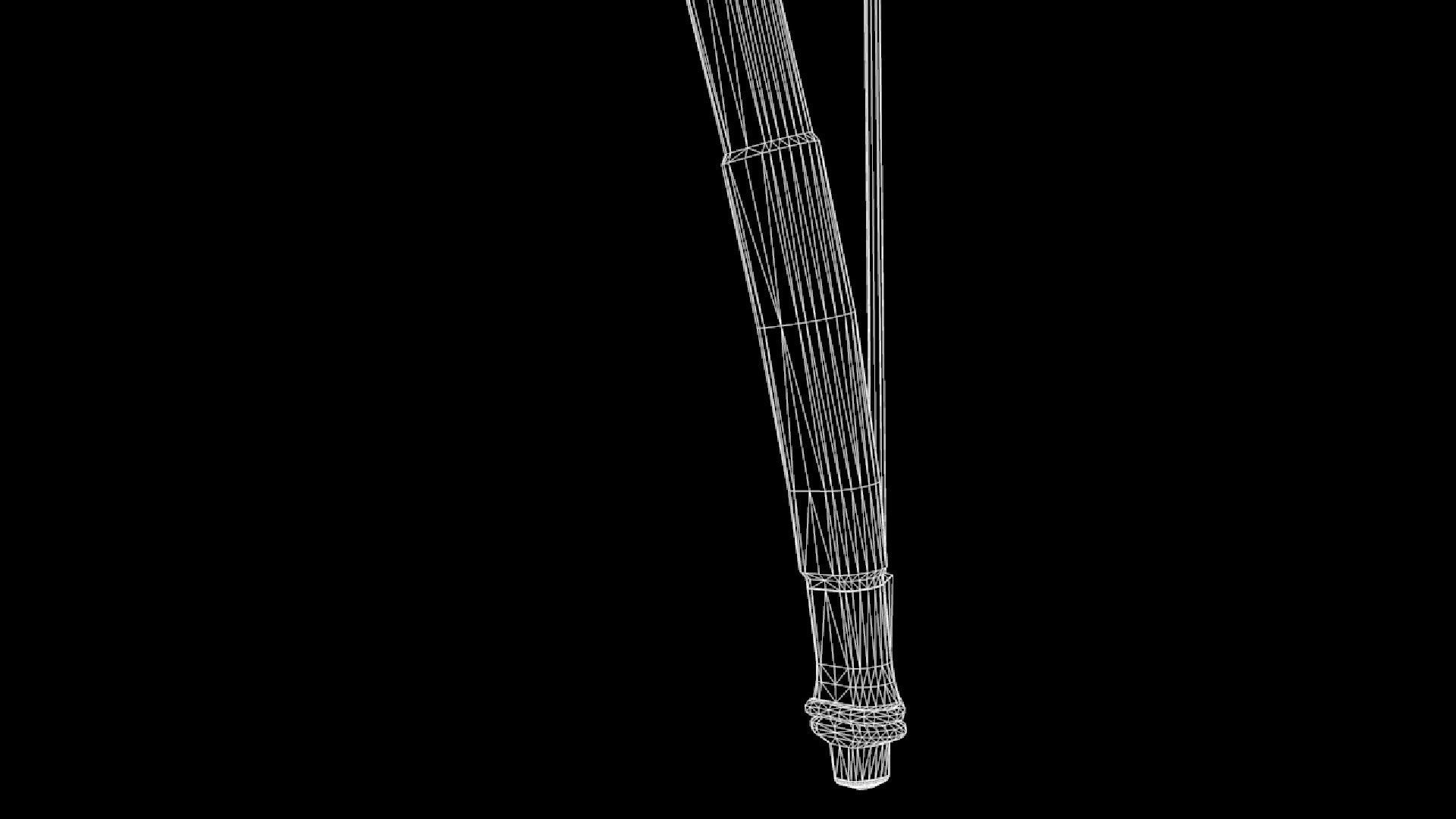 Japanese Bow Low-poly 3D model_8