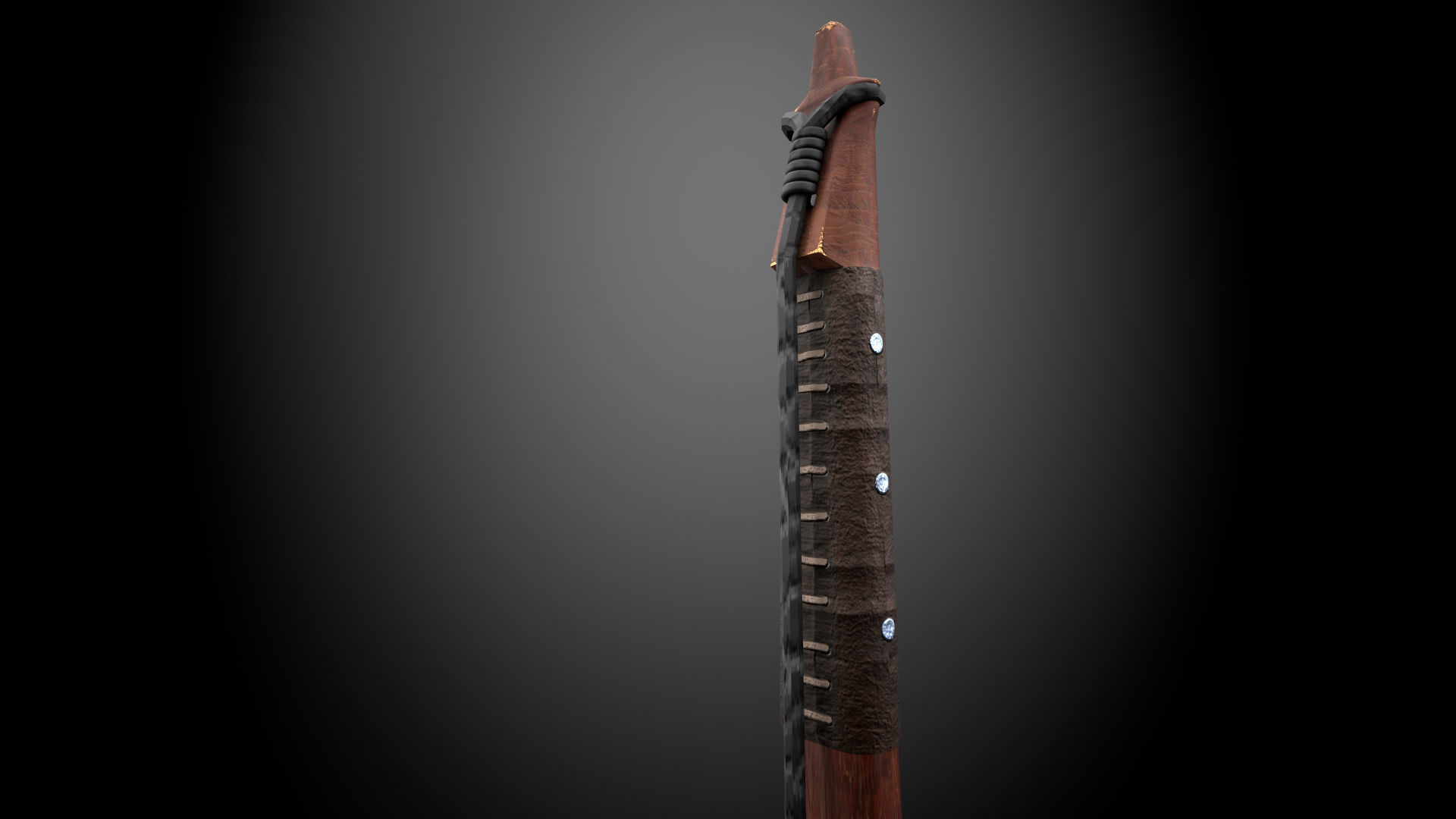 Japanese Bow Low-poly 3D model_2