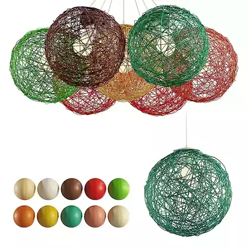 Aliexpress Hemp ball hanging lamp set