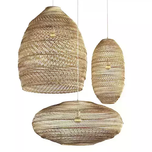 Aliexpress rattan chandelier set 3D model