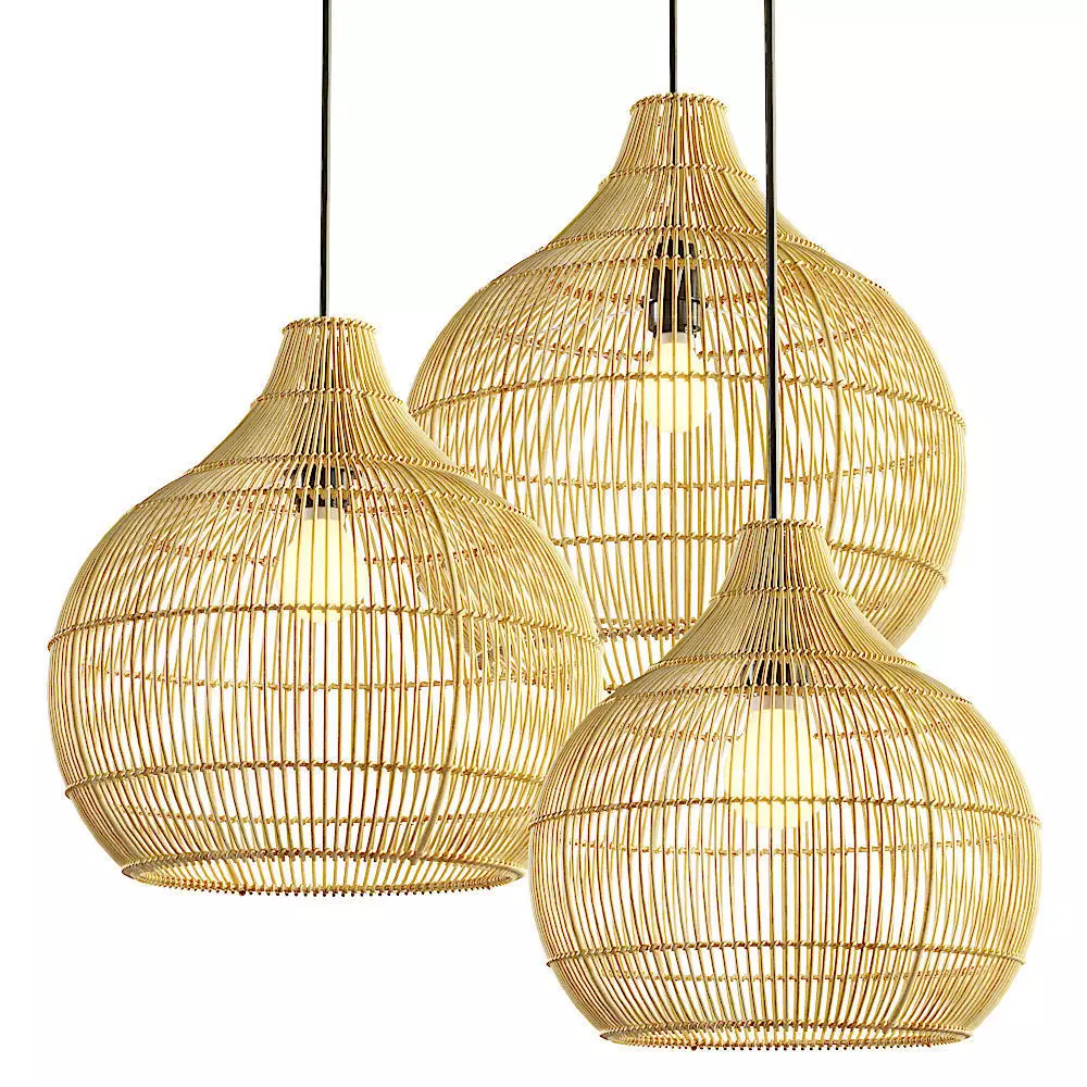 Aliexpress modern rattan chandelier 3D model_0