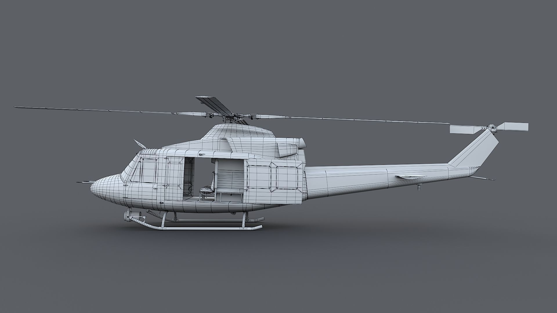 helicopter Bell-412 NYPD Low-poly 3D model_31