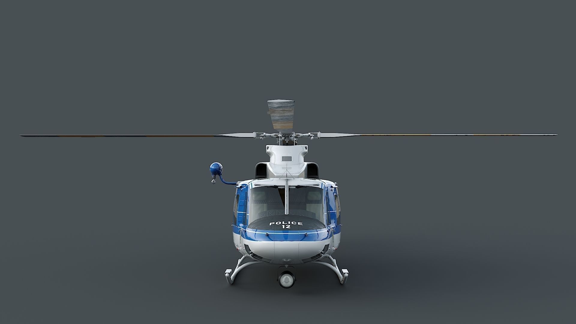 helicopter Bell-412 NYPD Low-poly 3D model_4