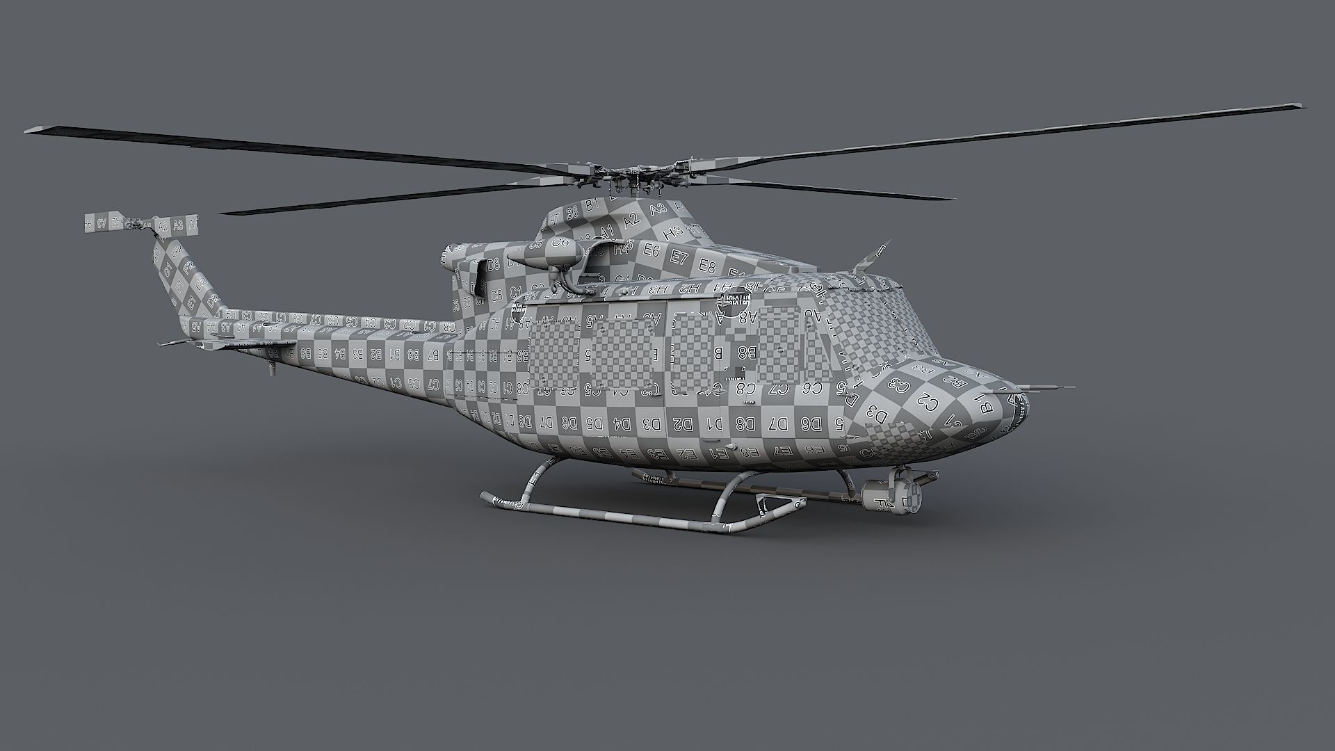 helicopter Bell-412 NYPD Low-poly 3D model_38