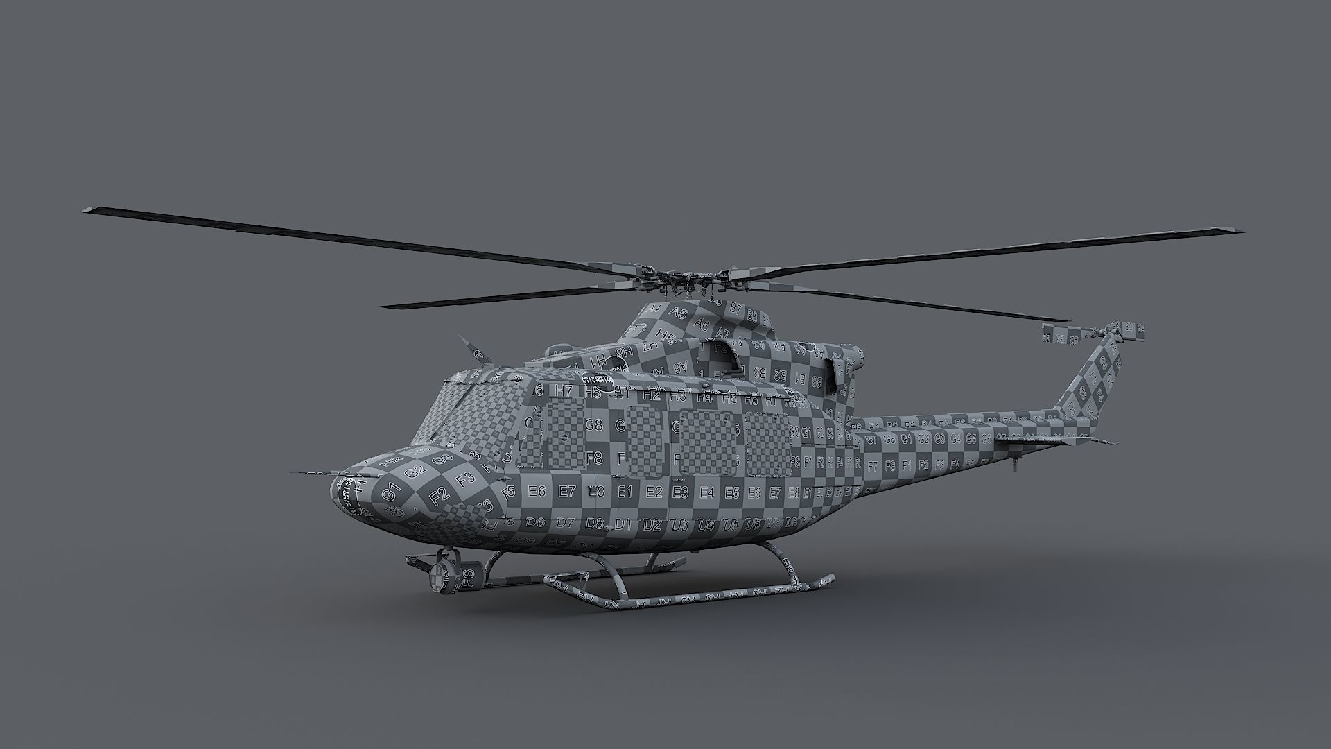 helicopter Bell-412 NYPD Low-poly 3D model_40