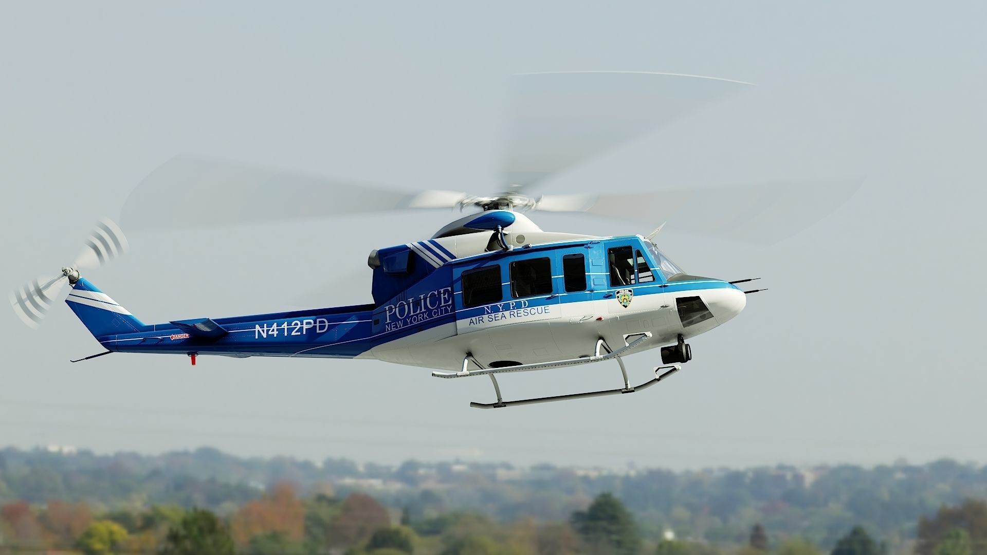 helicopter Bell-412 NYPD Low-poly 3D model_27