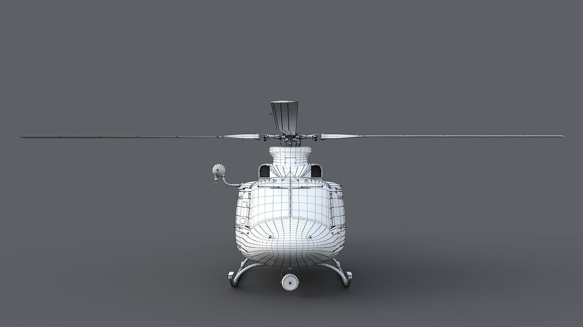 helicopter Bell-412 NYPD Low-poly 3D model_29
