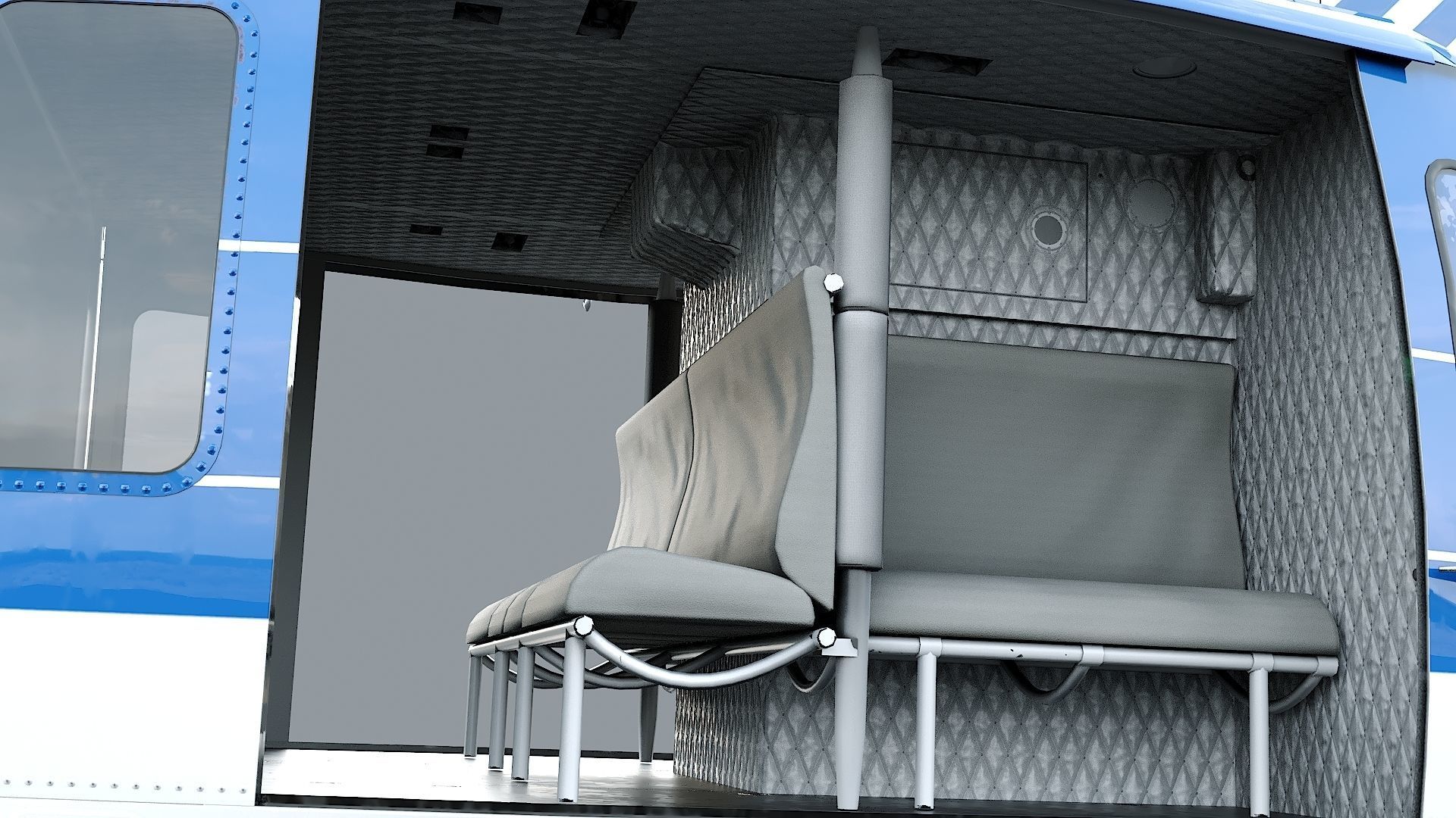 helicopter Bell-412 NYPD Low-poly 3D model_15