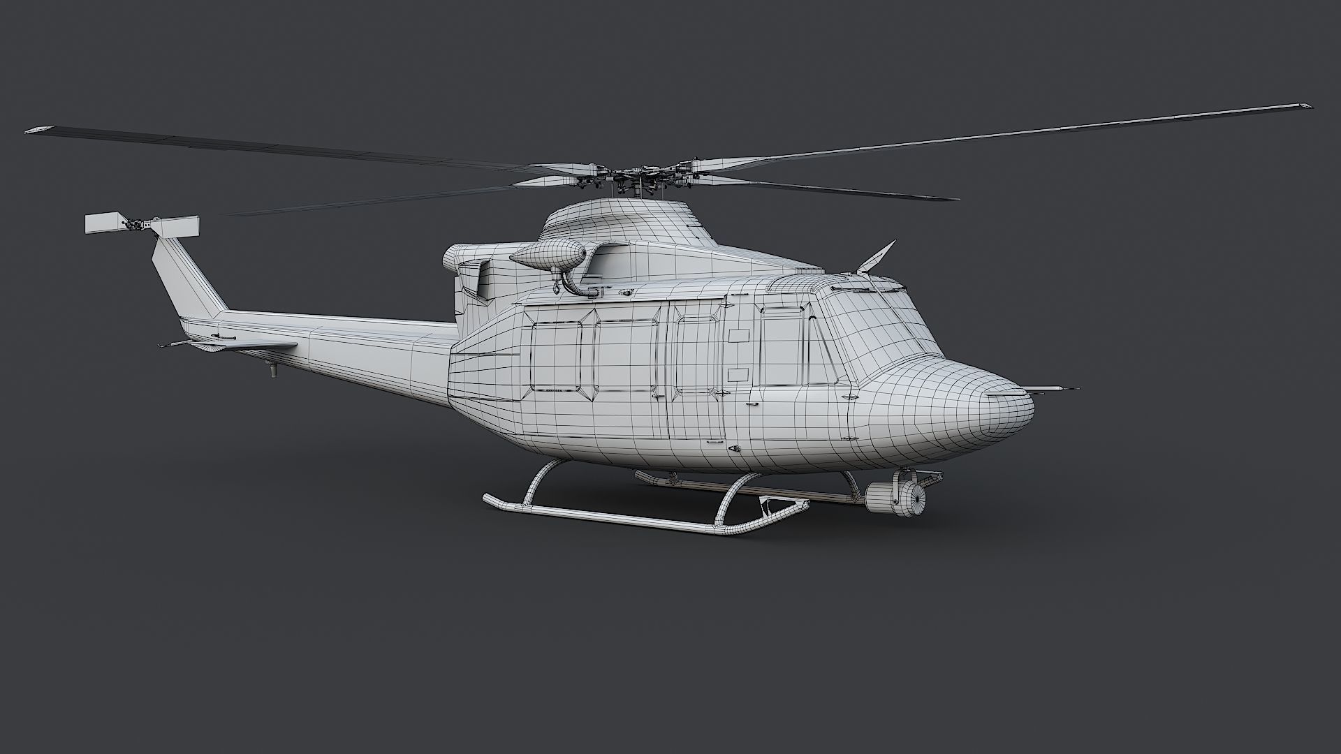 helicopter Bell-412 NYPD Low-poly 3D model_28