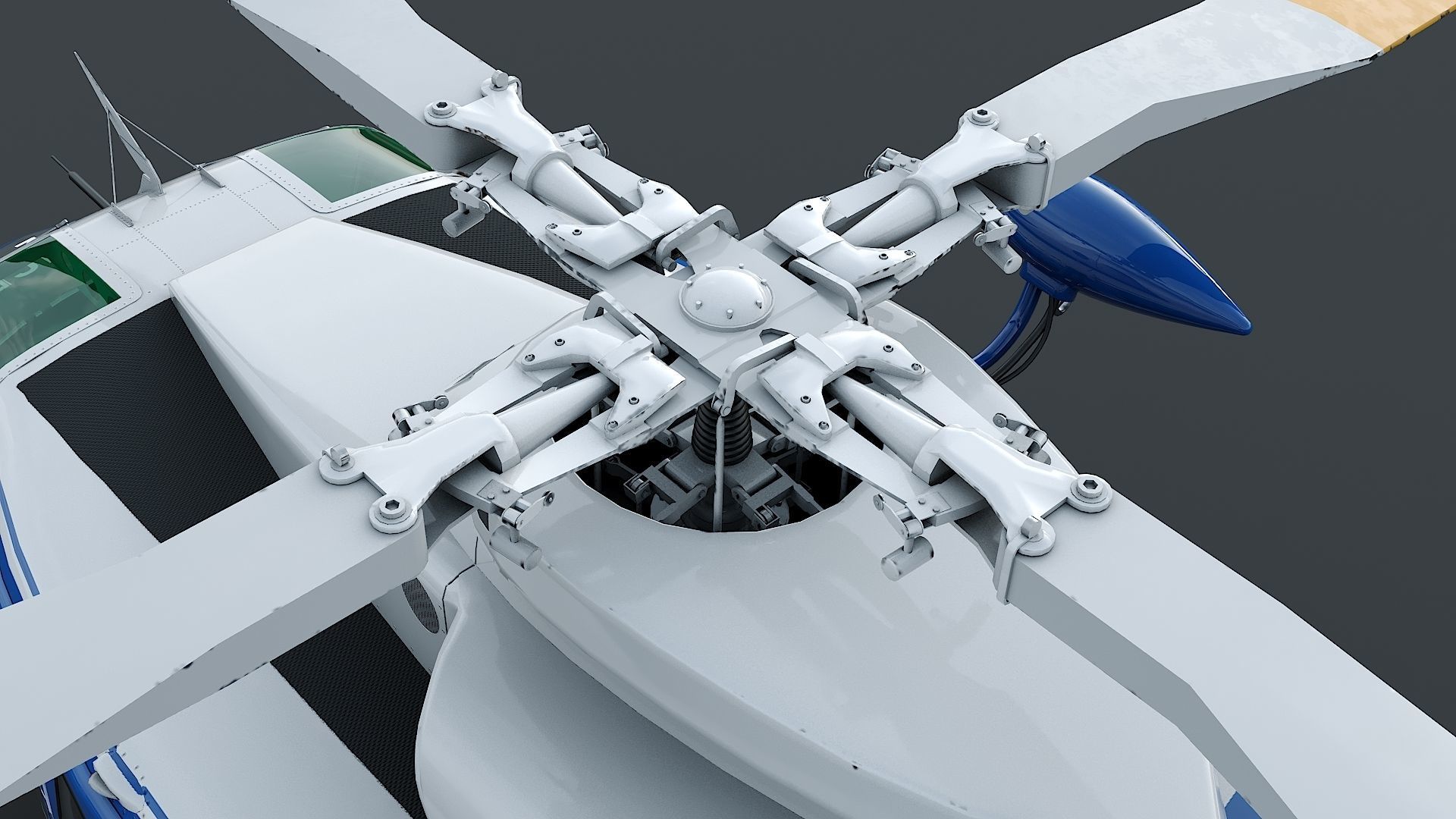 helicopter Bell-412 NYPD Low-poly 3D model_17