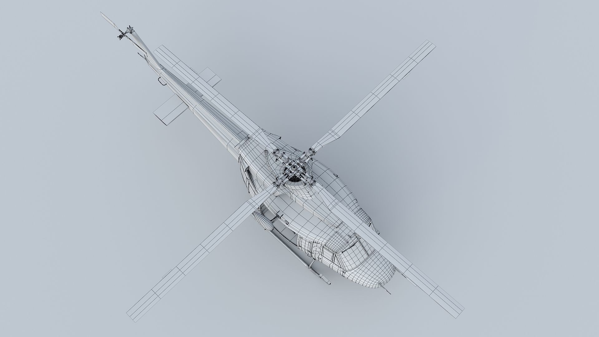helicopter Bell-412 NYPD Low-poly 3D model_32