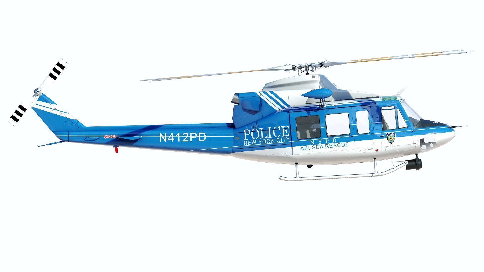 helicopter Bell-412 NYPD Low-poly 3D model_26