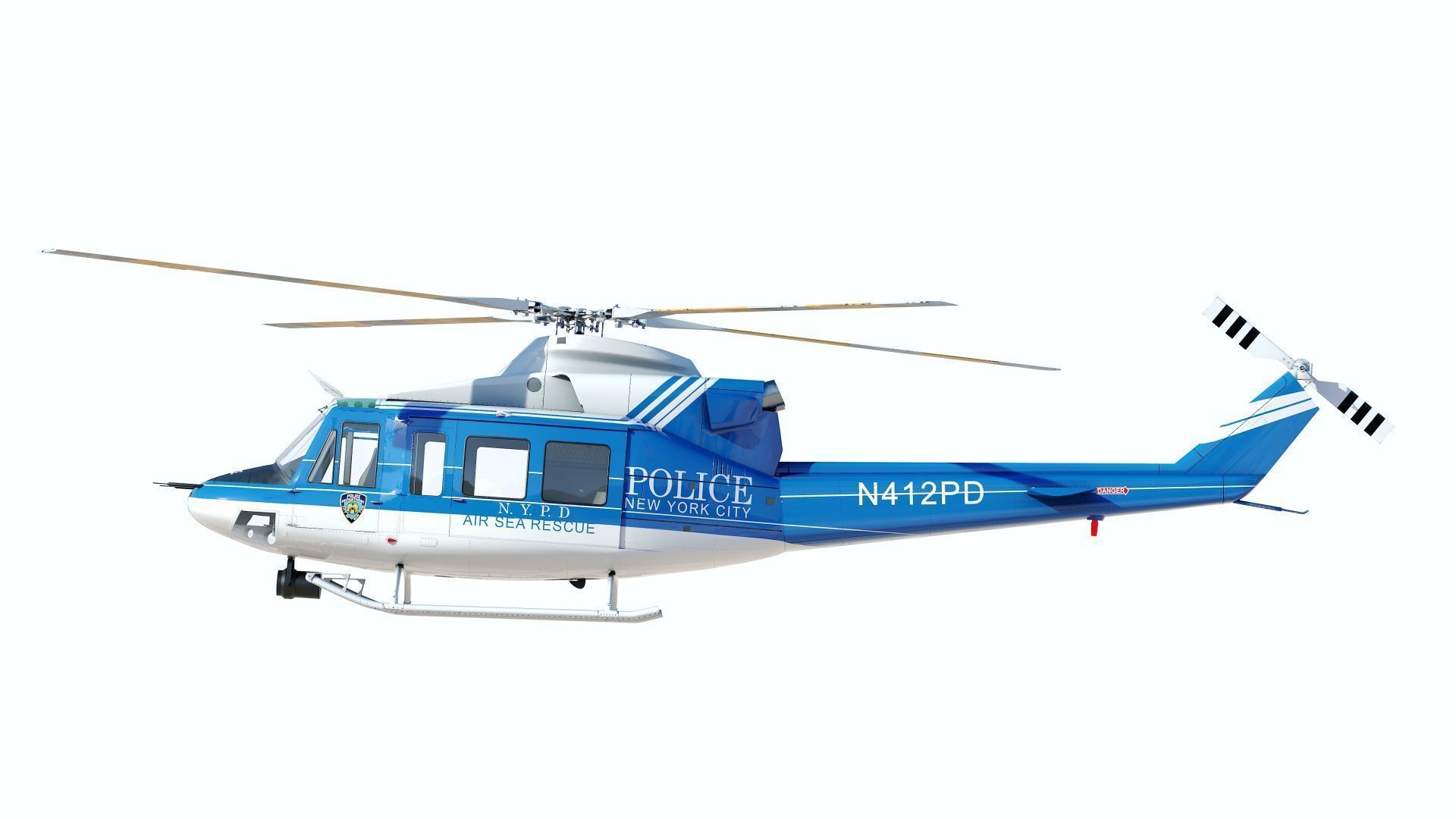 helicopter Bell-412 NYPD Low-poly 3D model_23