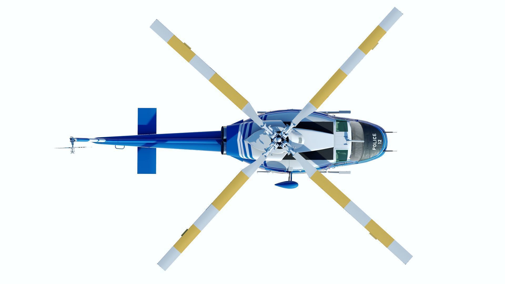 helicopter Bell-412 NYPD Low-poly 3D model_25
