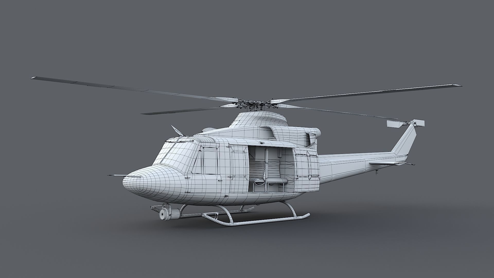 helicopter Bell-412 NYPD Low-poly 3D model_30