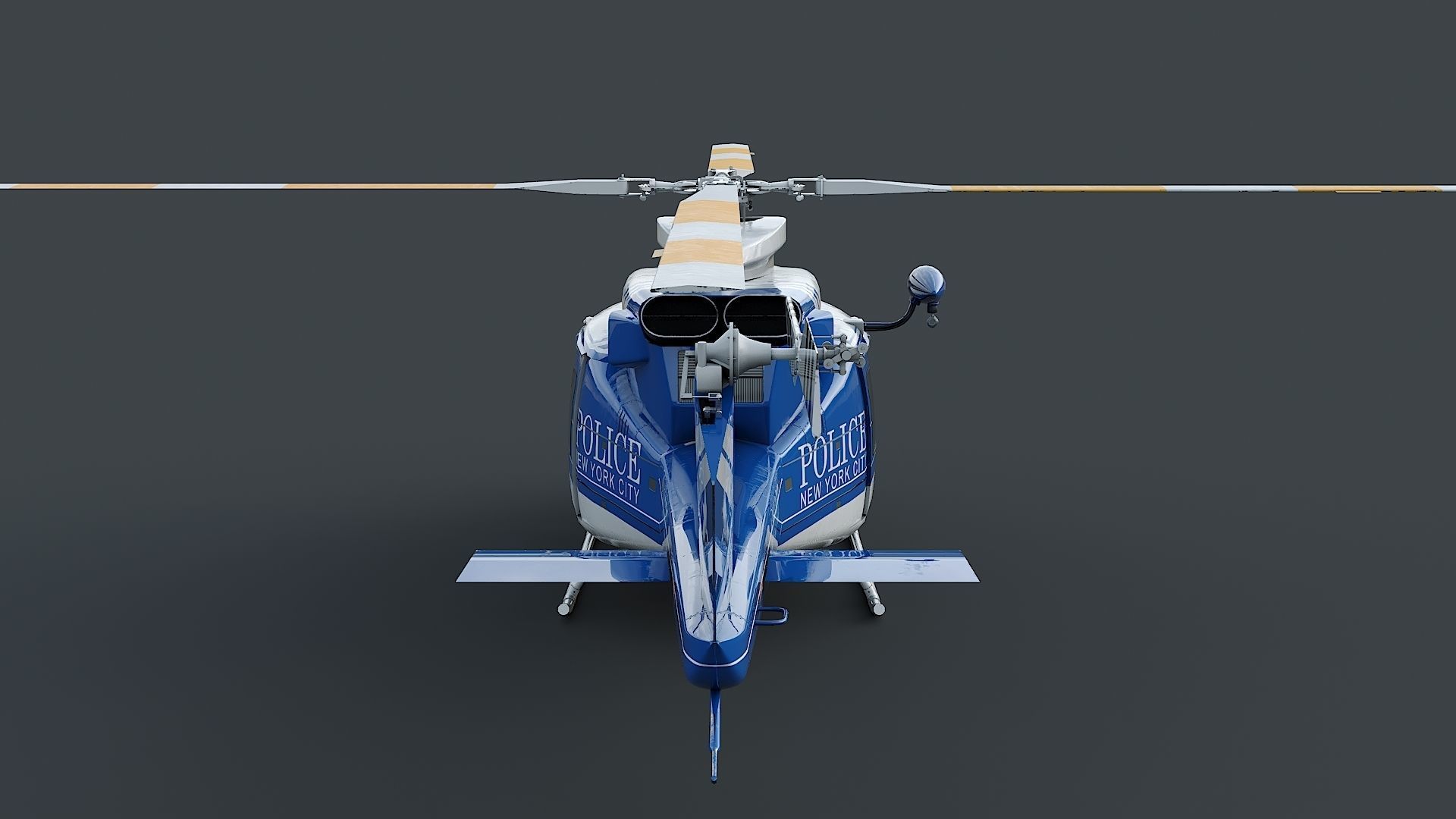 helicopter Bell-412 NYPD Low-poly 3D model_21