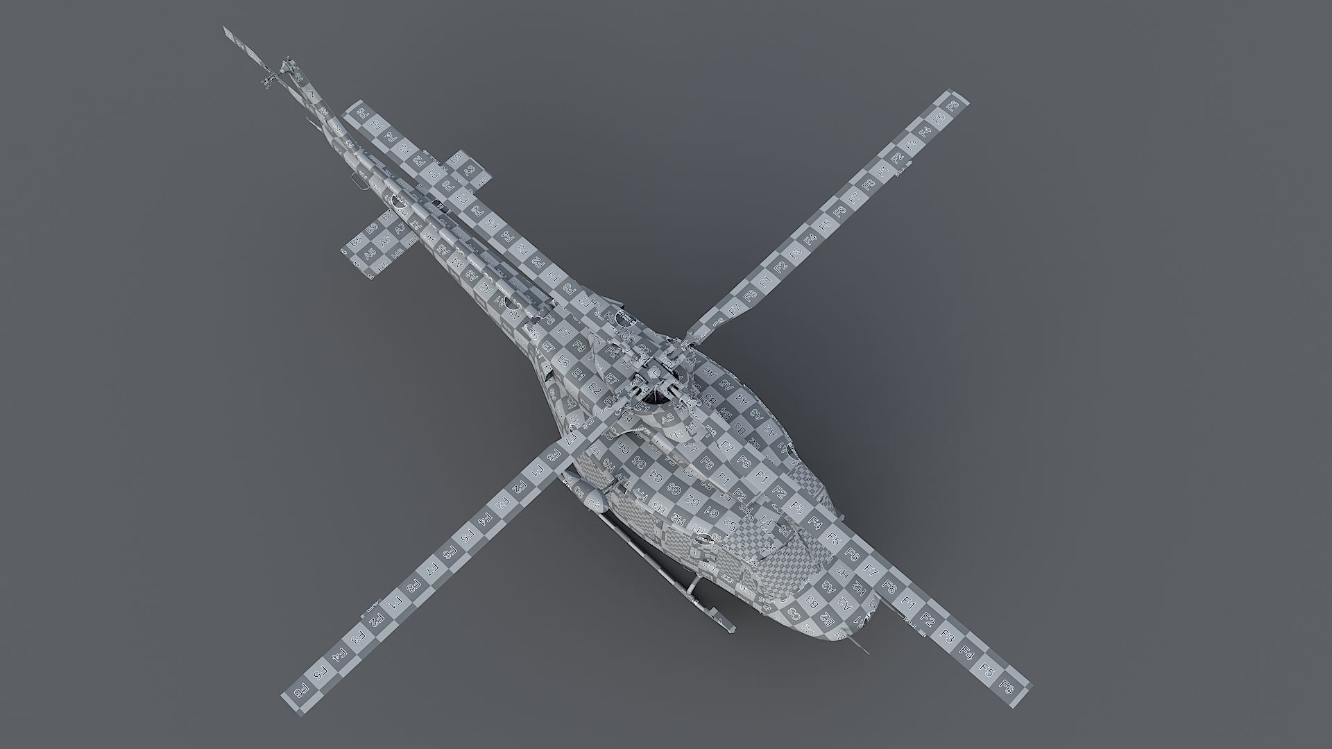 helicopter Bell-412 NYPD Low-poly 3D model_41