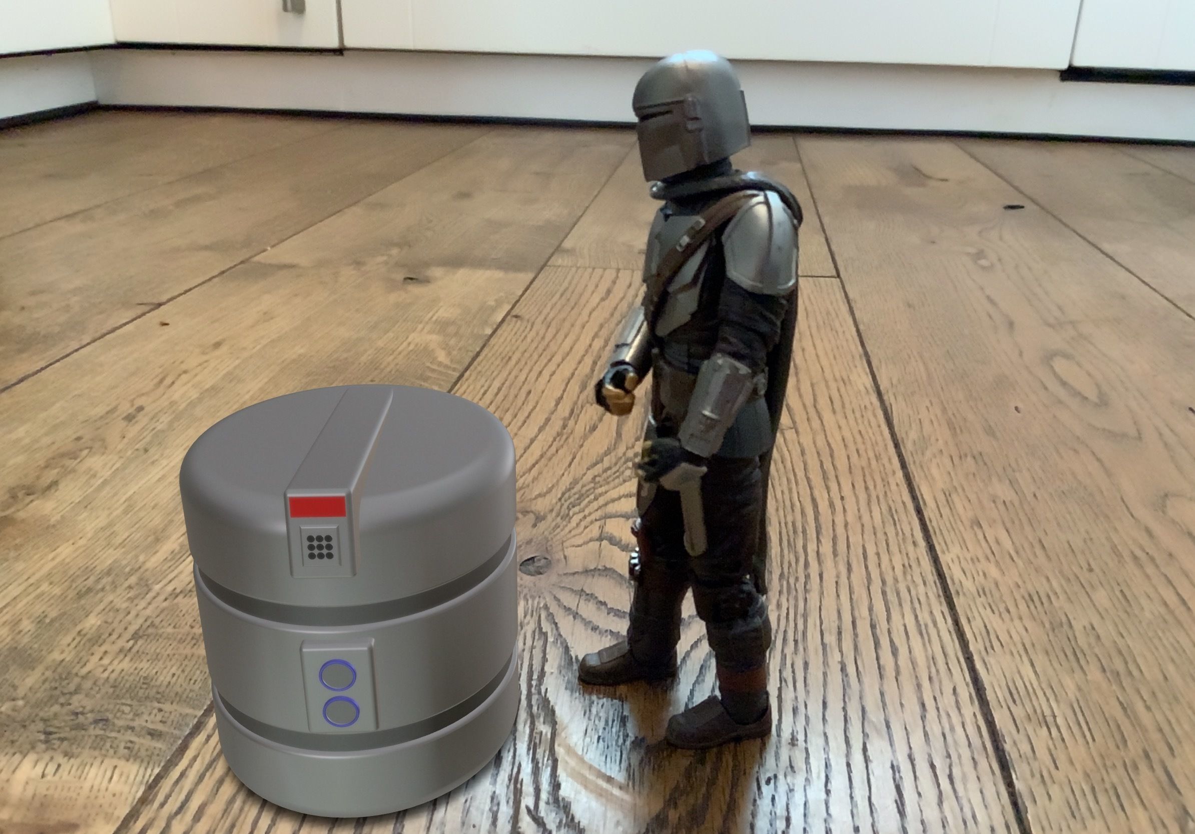 Mandalorian theme inspired round crate 3D print model_3