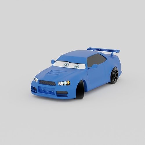 drift car pixar style Low-poly 3D model