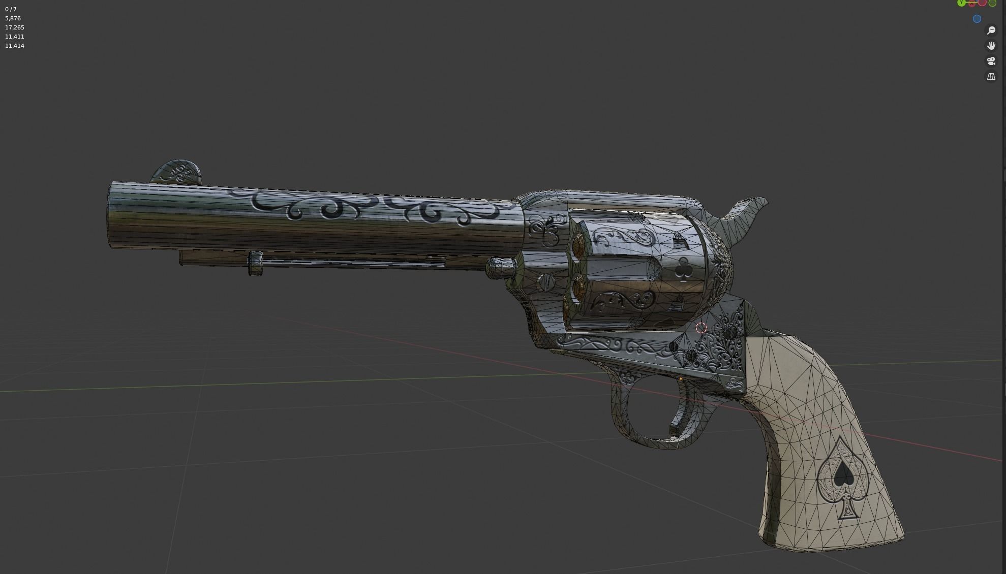 Revolver  Colt 1873 Free low-poly 3D model_7