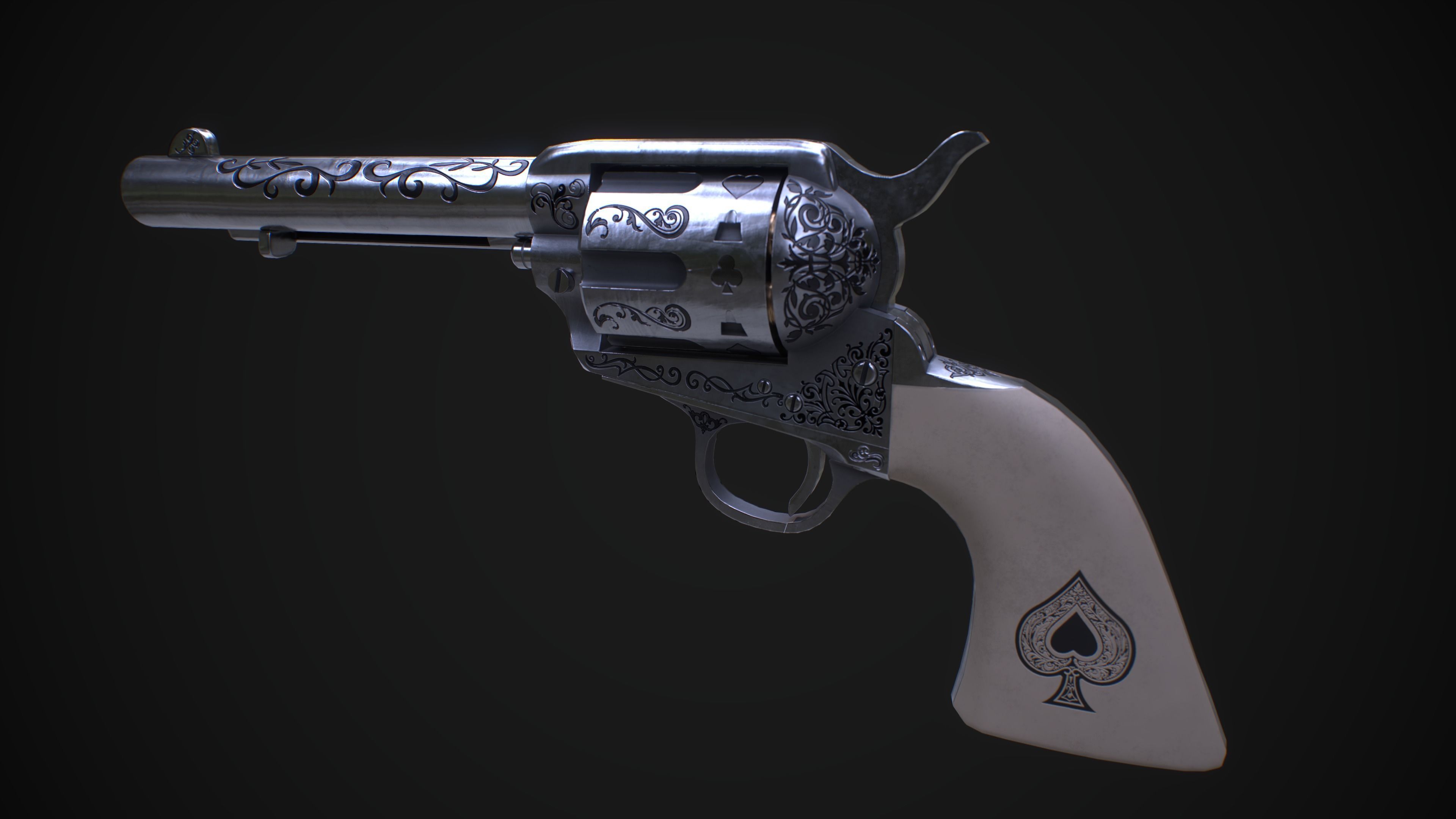 Revolver  Colt 1873 Free low-poly 3D model_2
