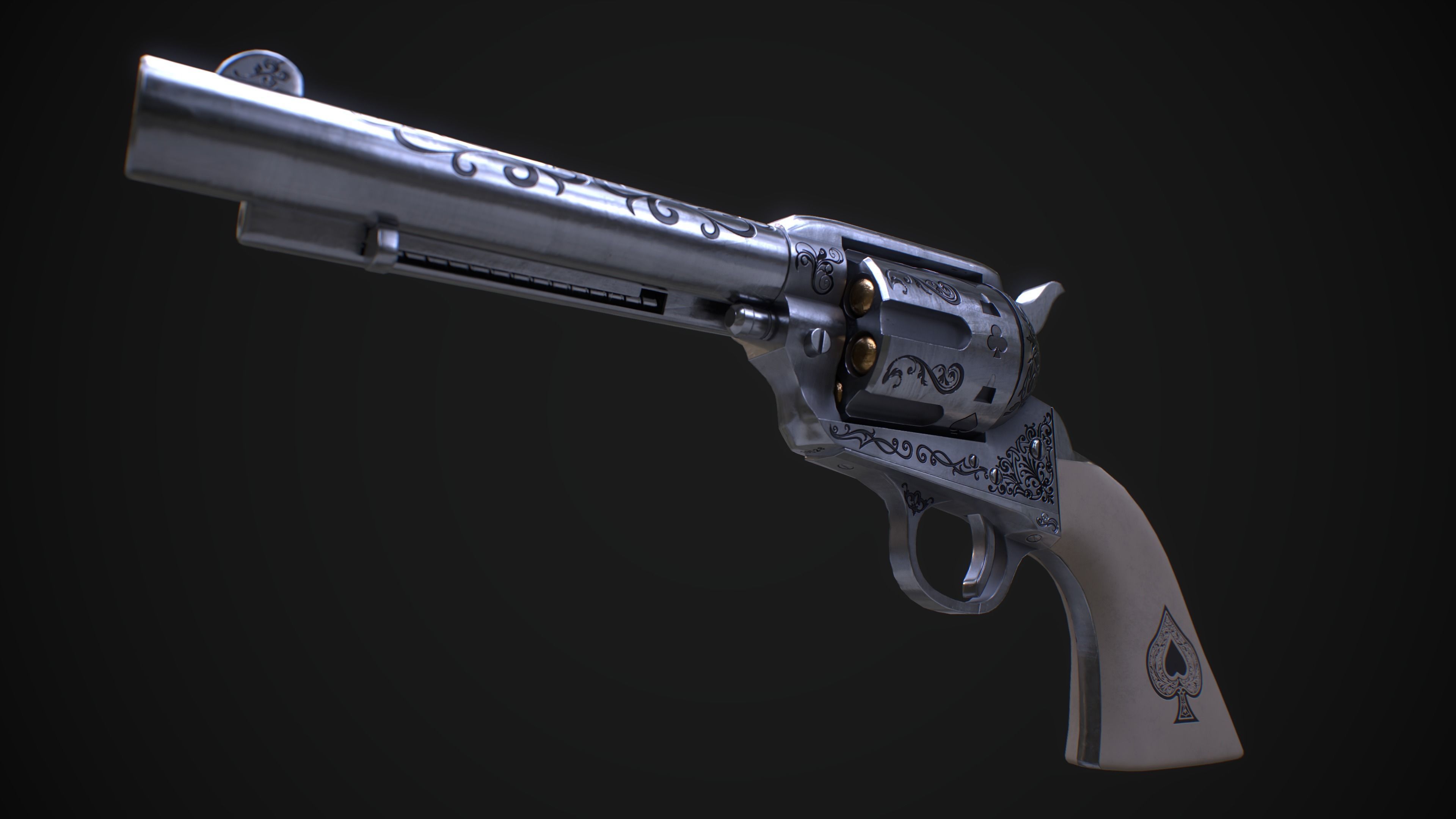 Revolver  Colt 1873 Free low-poly 3D model_6