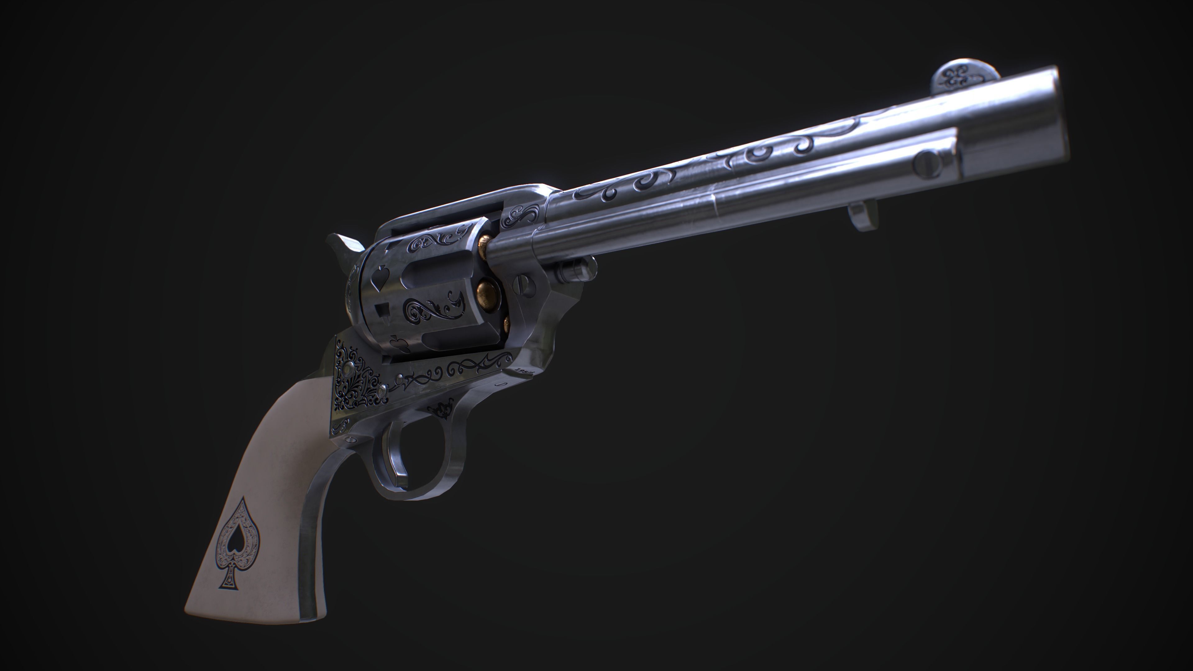 Revolver  Colt 1873 Free low-poly 3D model_4