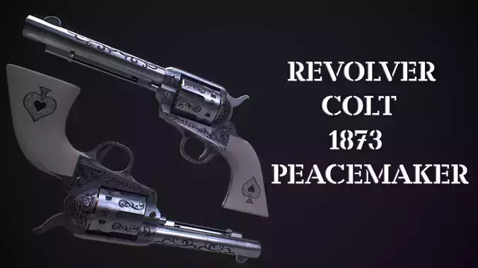 Revolver  Colt 1873 Free low-poly 3D model
