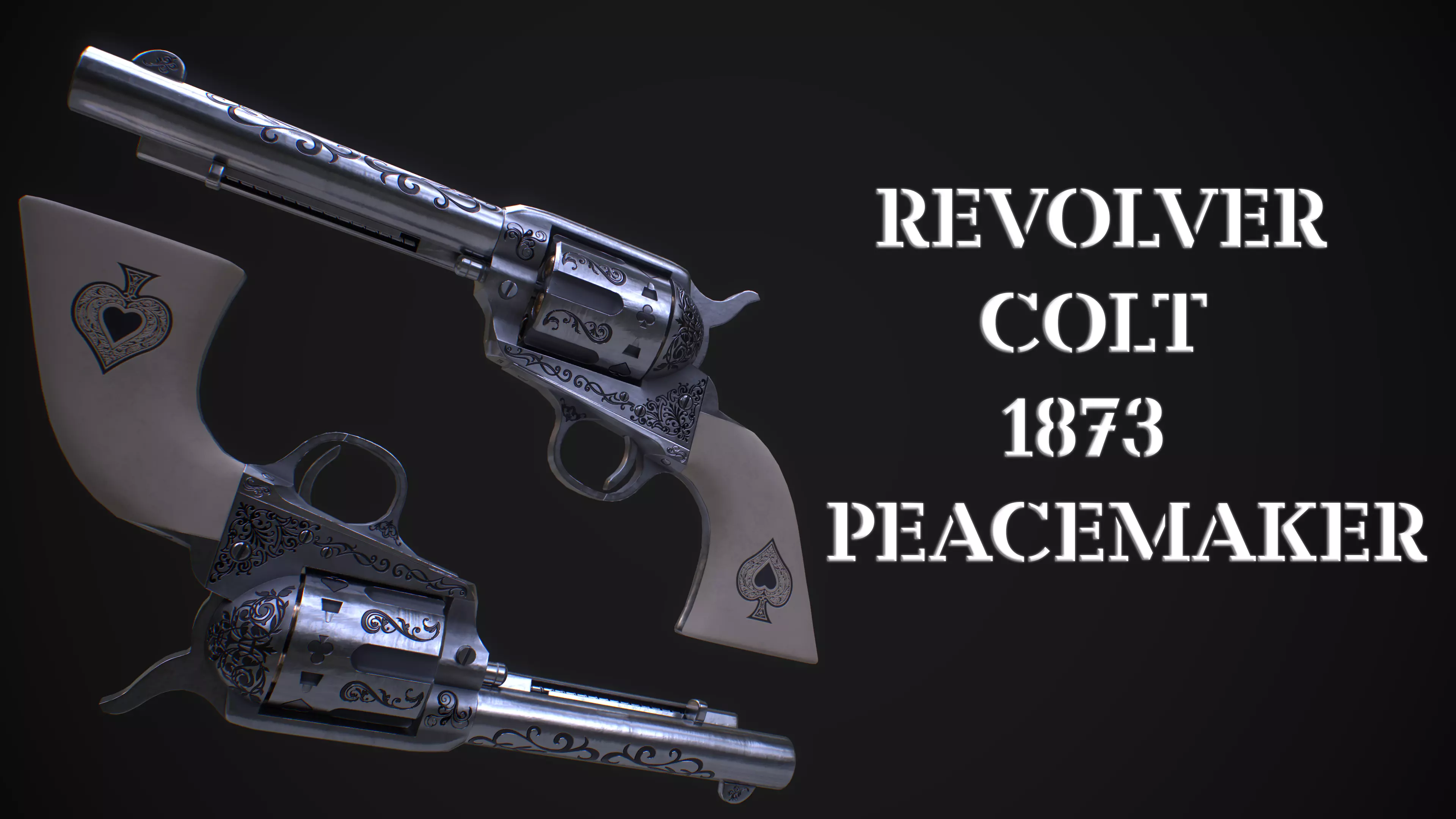 Revolver  Colt 1873 Free low-poly 3D model_0