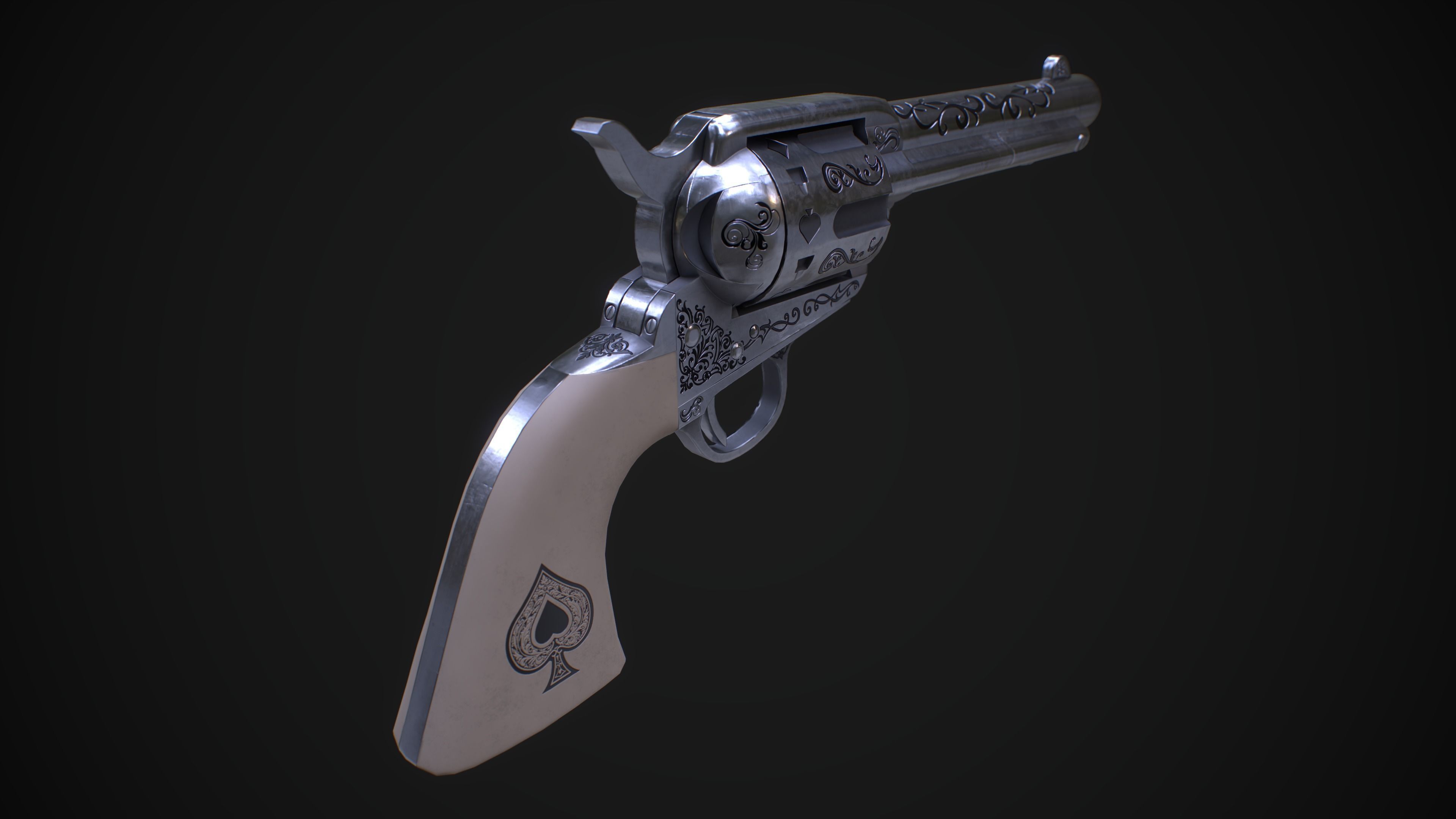 Revolver  Colt 1873 Free low-poly 3D model_3