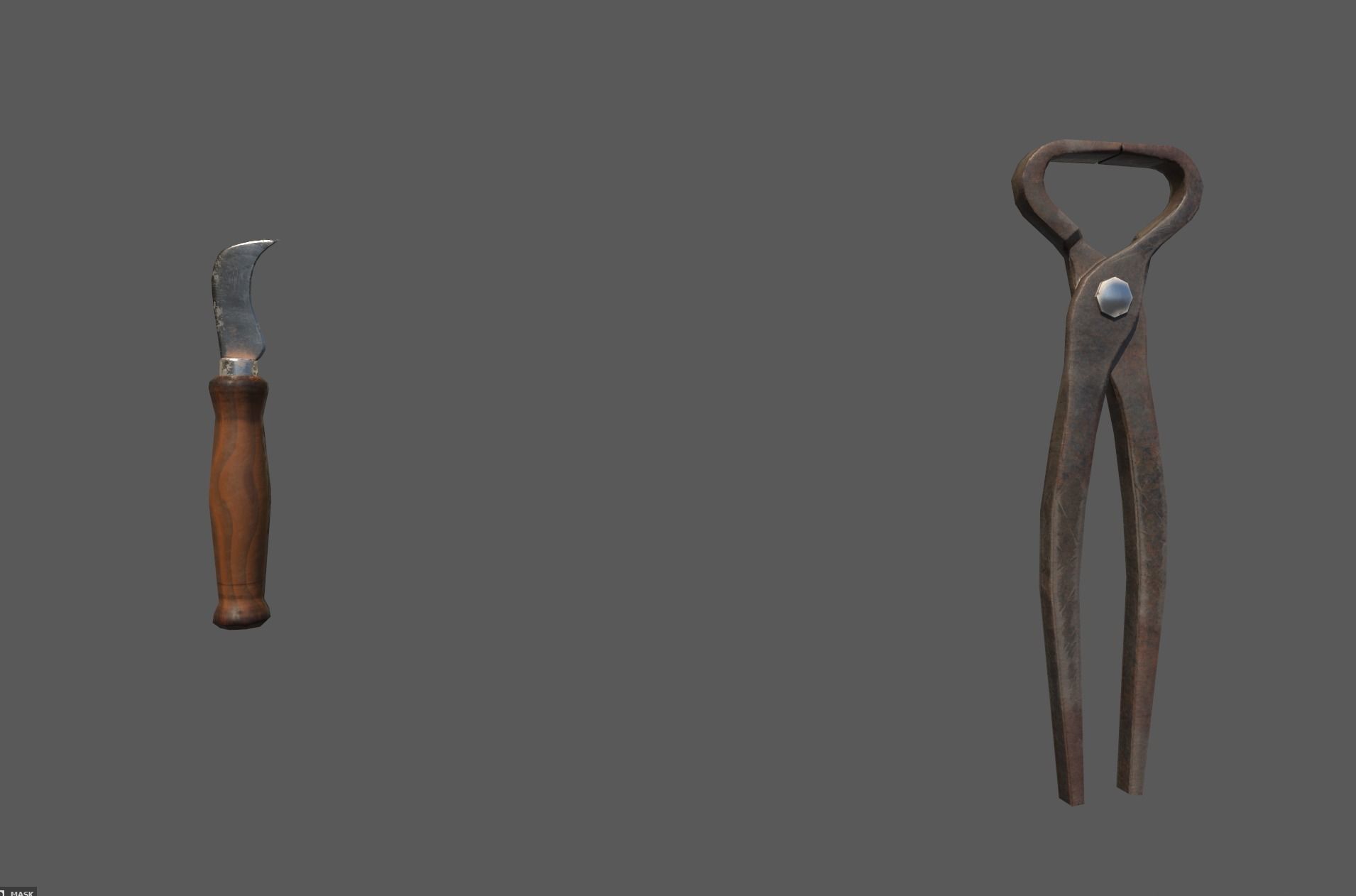 Retro wooden agricultural tool box Low-poly 3D model_6