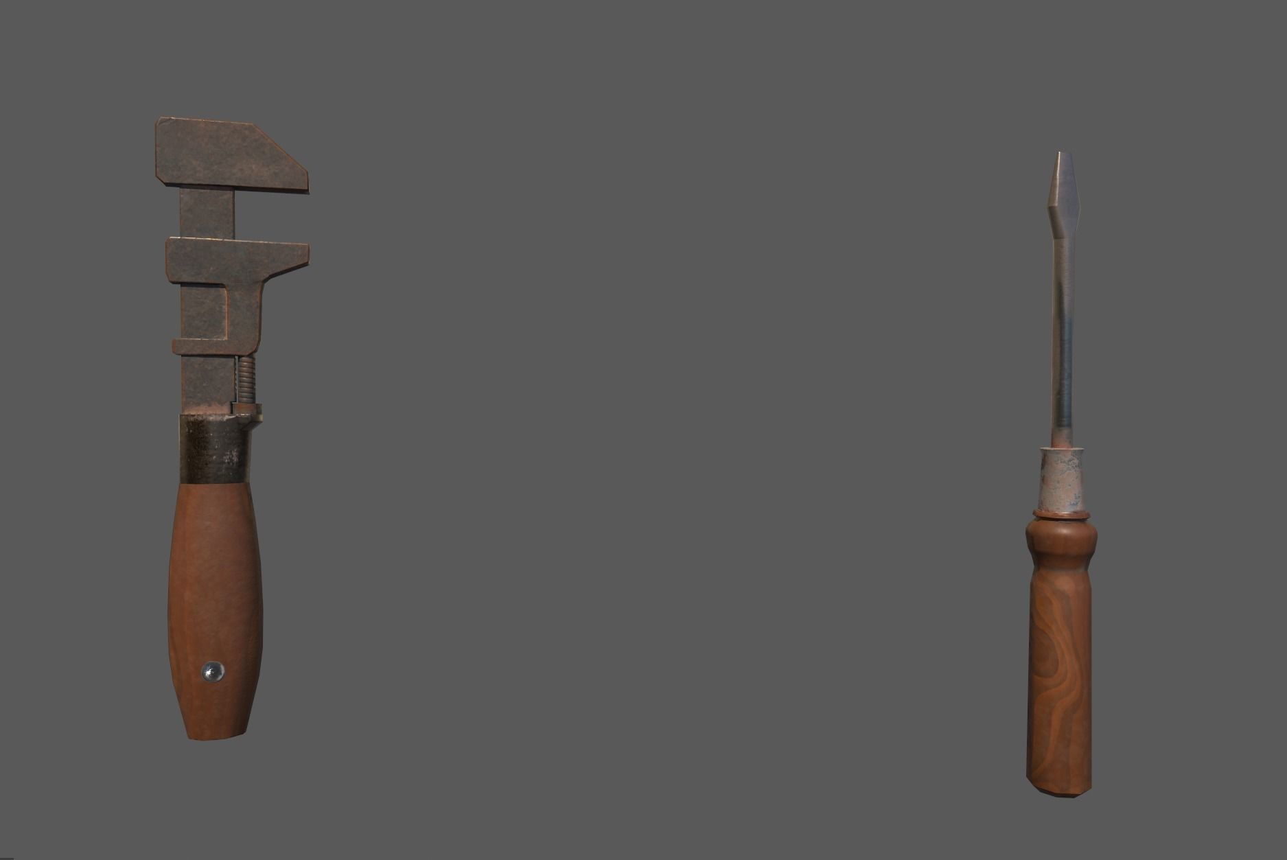 Retro wooden agricultural tool box Low-poly 3D model_7