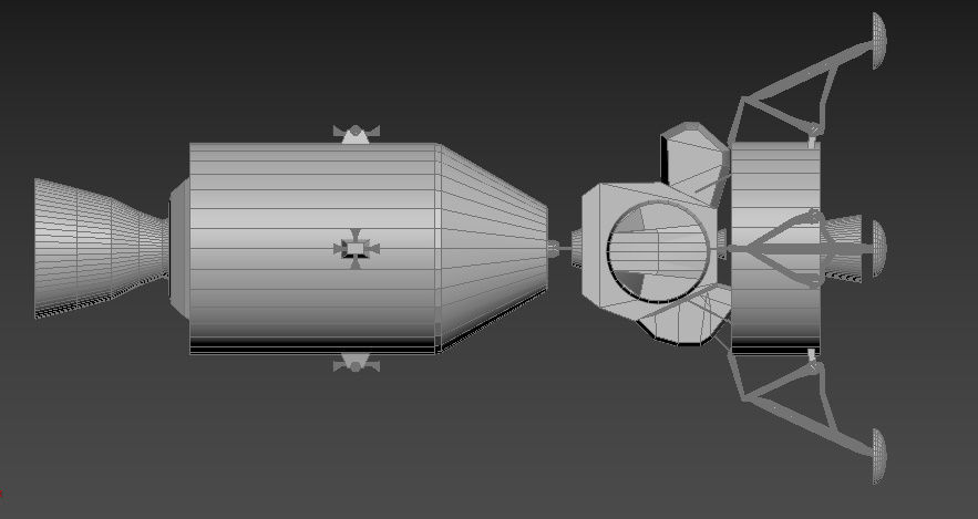 Apollo command Service module and Lunar Module 3D model_15