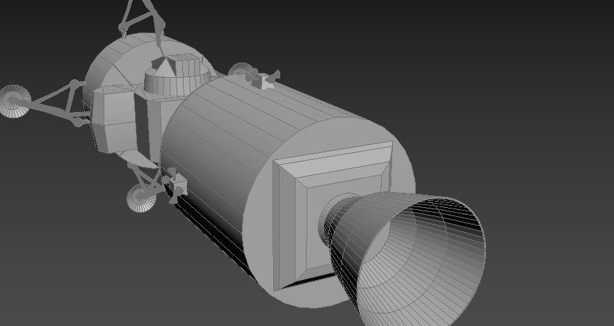 Apollo command Service module and Lunar Module 3D model_3