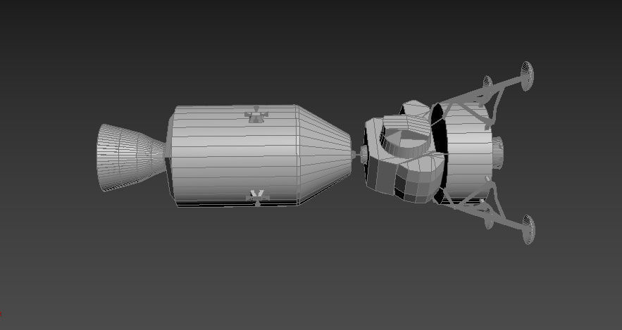Apollo command Service module and Lunar Module 3D model_1