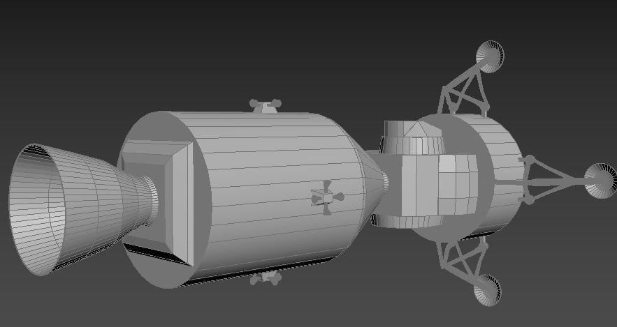 Apollo command Service module and Lunar Module 3D model_2