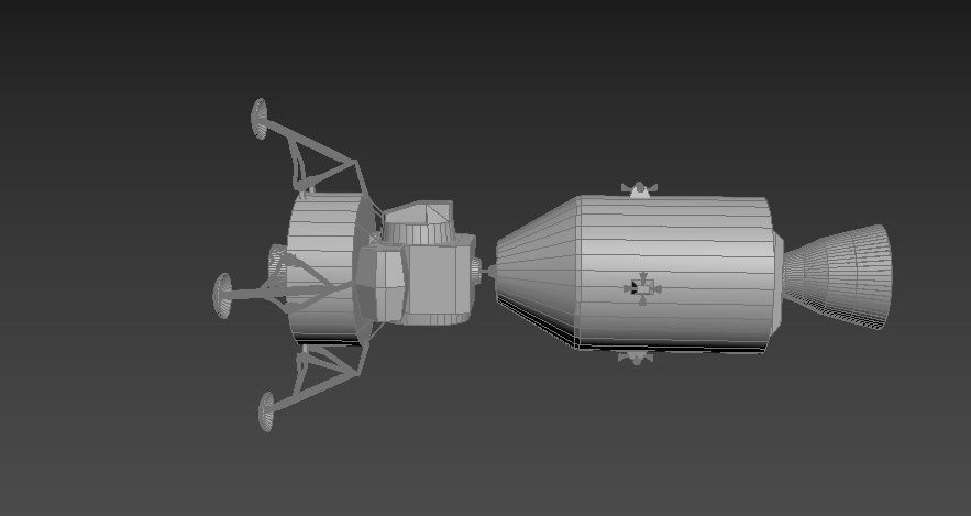 Apollo command Service module and Lunar Module 3D model_12