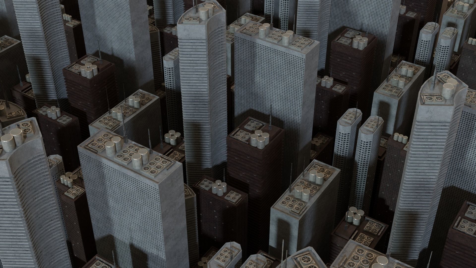 Skyscrapers city - city 3D model_1